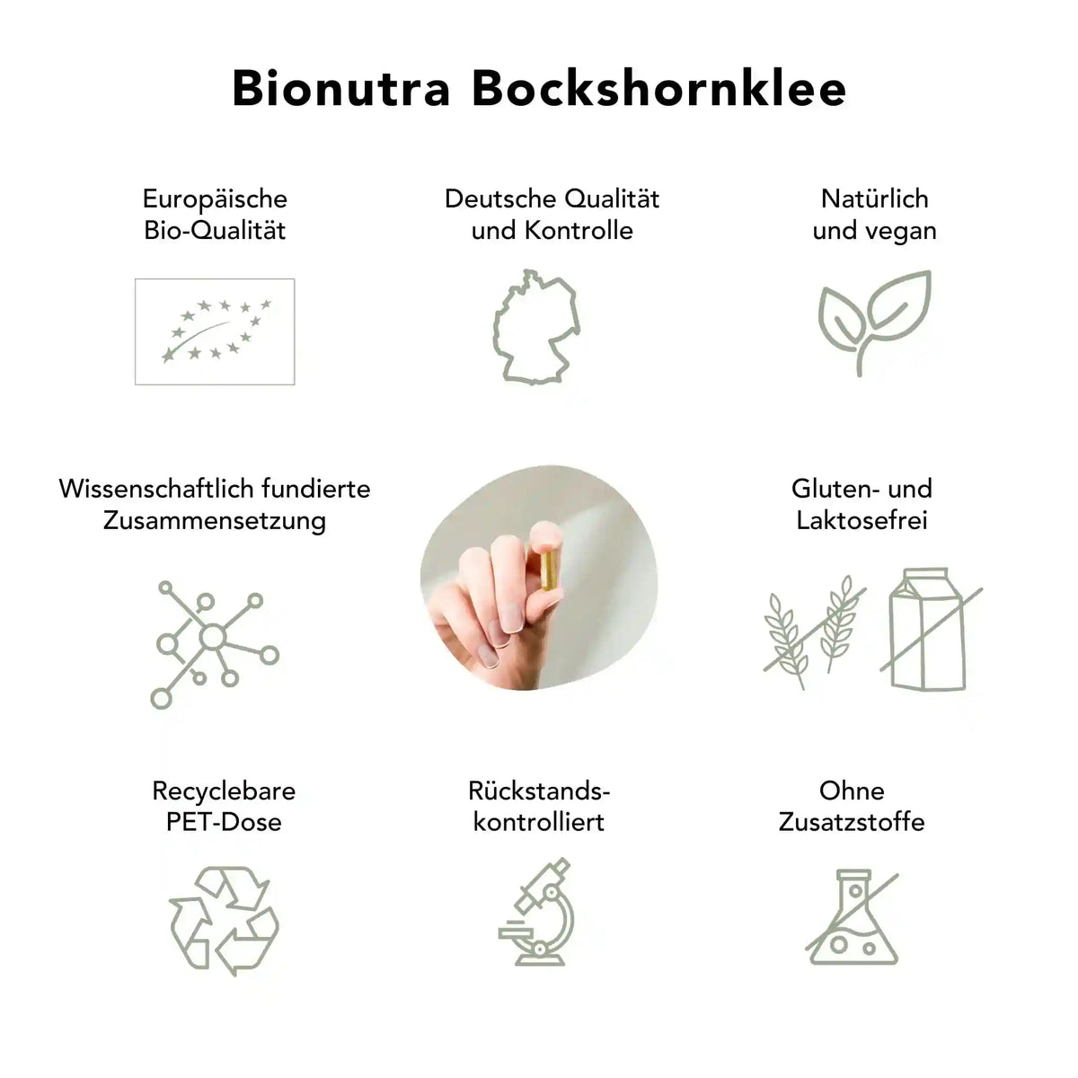 Bockshornklee Kapseln: bio, vegan, rueckstandskontroliert, ohne Zusatzstoffe, Gluten und Laktosefrei