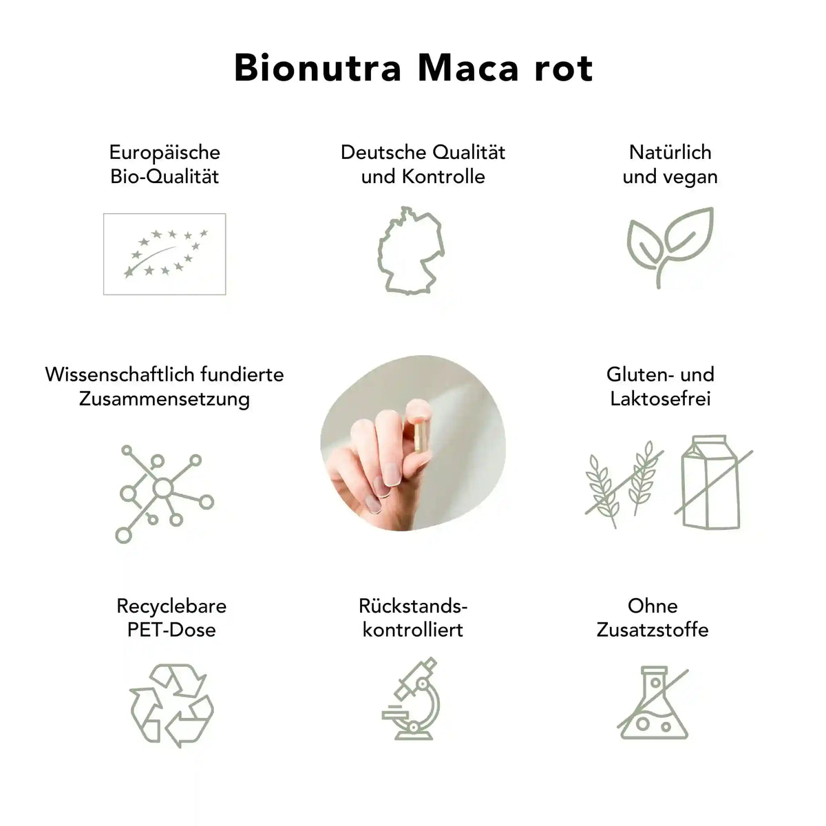 Maca rot Kapseln: bio, vegan, rueckstandskontroliert, ohne Zusatzstoffe, Gluten und Laktosefrei