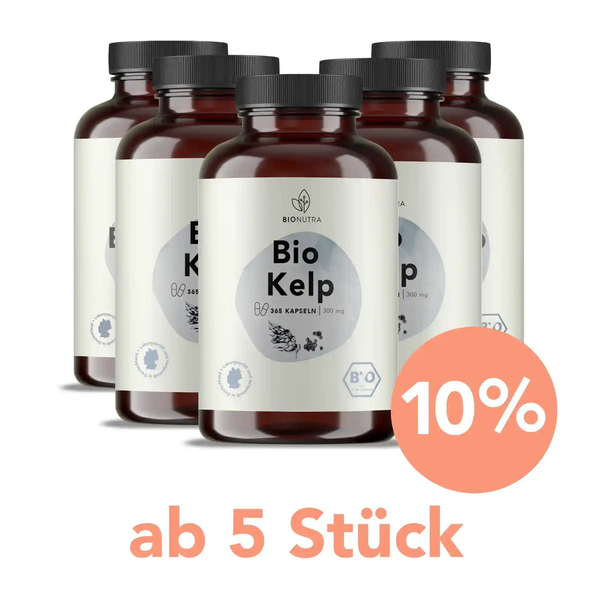bio kelp Kapseln – 5er-Vorratspackung à 270 Stück mit 10 % Rabatt ab 2 Stück, vegan und hochdosiert