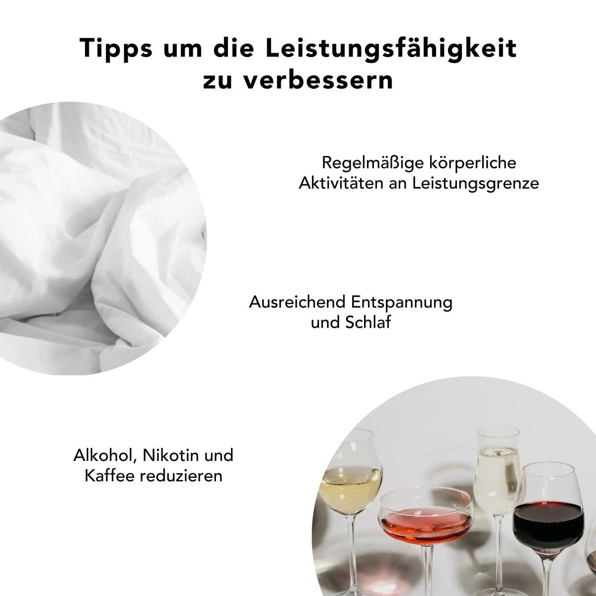 Schlaf, Bewegung und bewusster Lebensstil zur Förderung der körperlichen Leistungsfähigkeit – unterstützt durch natürliche Vitalpilze wie Cordyceps