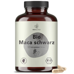 Bio schwarze Maca Kapseln – hochdosiert, 270 Stück in PET-Dose, vegane HPMC-Kapseln