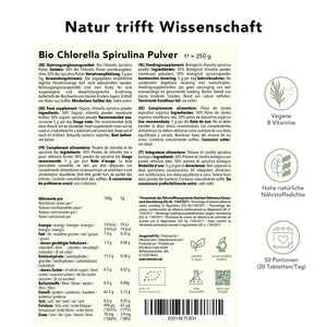 Bio Chlorella Spirulina Pulver_250g, Etiket