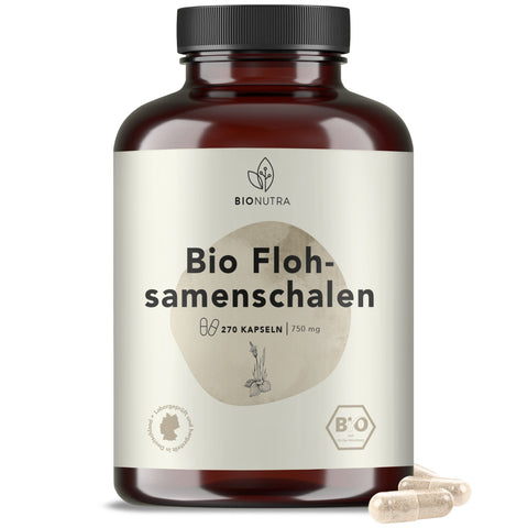 Bio Flohsamenschalen Komplex Kapseln, mit Kokosnussmehl