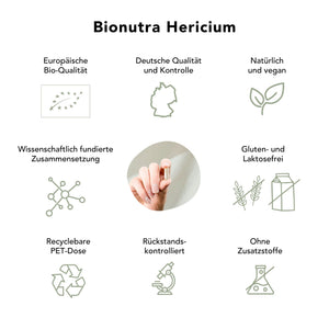 Bio Hericium Kapseln 650mg_vegan_ohnezusatzstoffe_gluten, laktosefrei