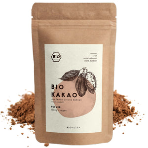 Bio Kakao Pulver 1000 g, stark entölt (11% Fett),