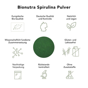 Bio Spirulina Pulver 250g_vegan_ohnezusatzstoffe_gluten, laktosefrei