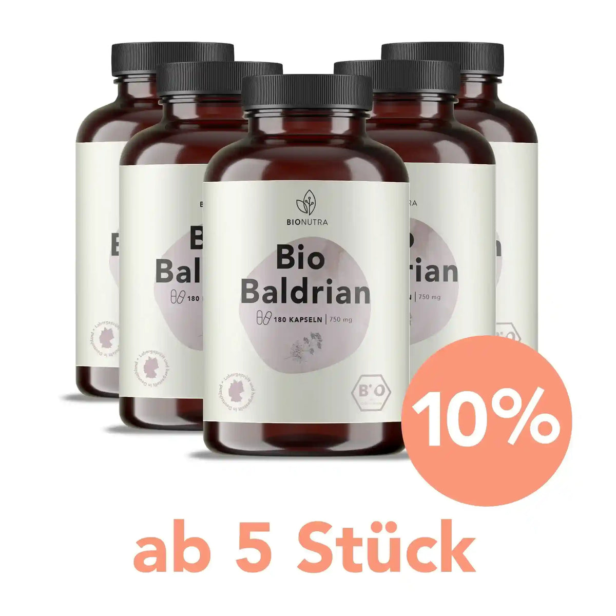 Baldrian Kapseln – 5er-Vorratspackung à 270 Stück mit 10 % Rabatt ab 5 Stück, vegan und hochdosiert