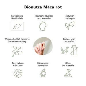 Bio Maca rot Kapseln 750mg_vegan_ohnezusatzstoffe_gluten, laktosefrei