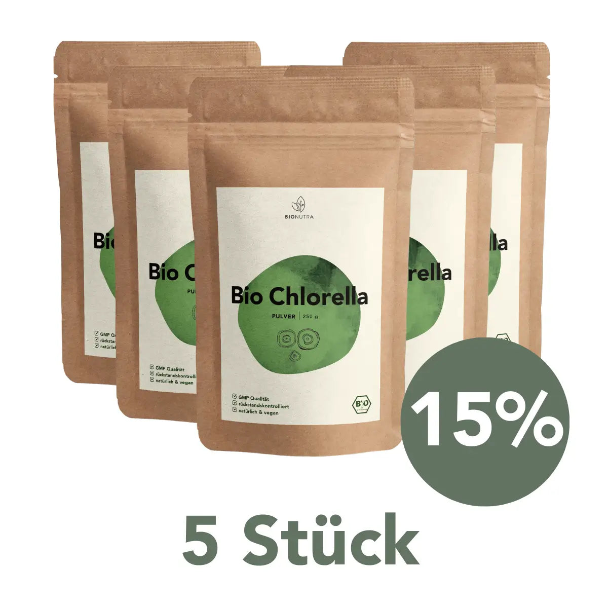 Bio Chlorella Pulver, membrangebrochen