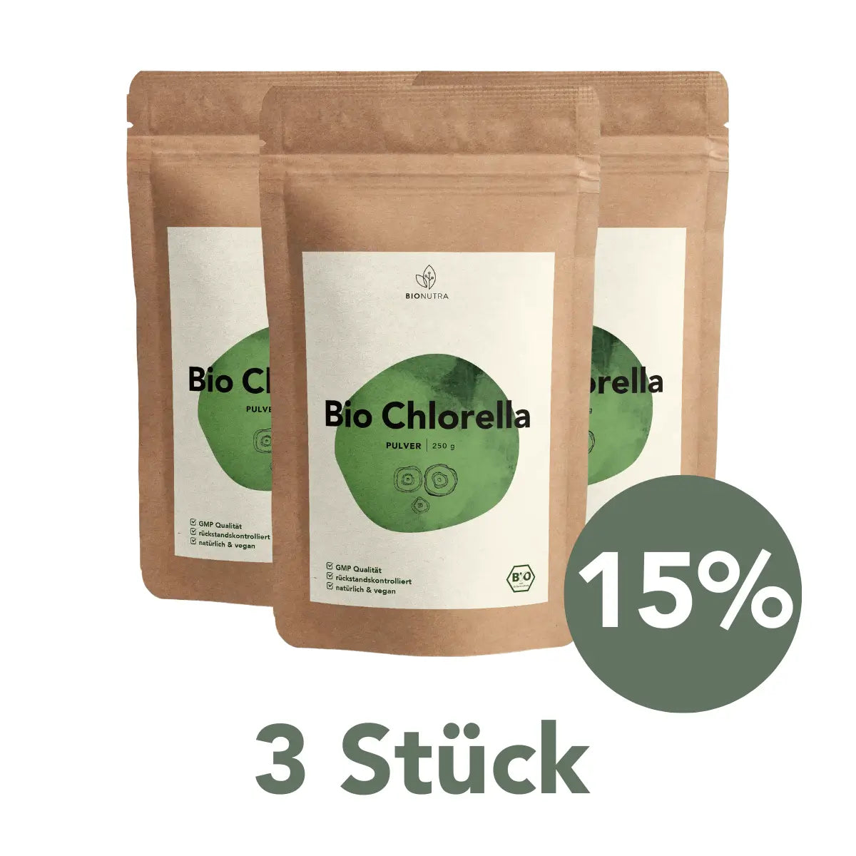 Bio Chlorella Pulver, membrangebrochen