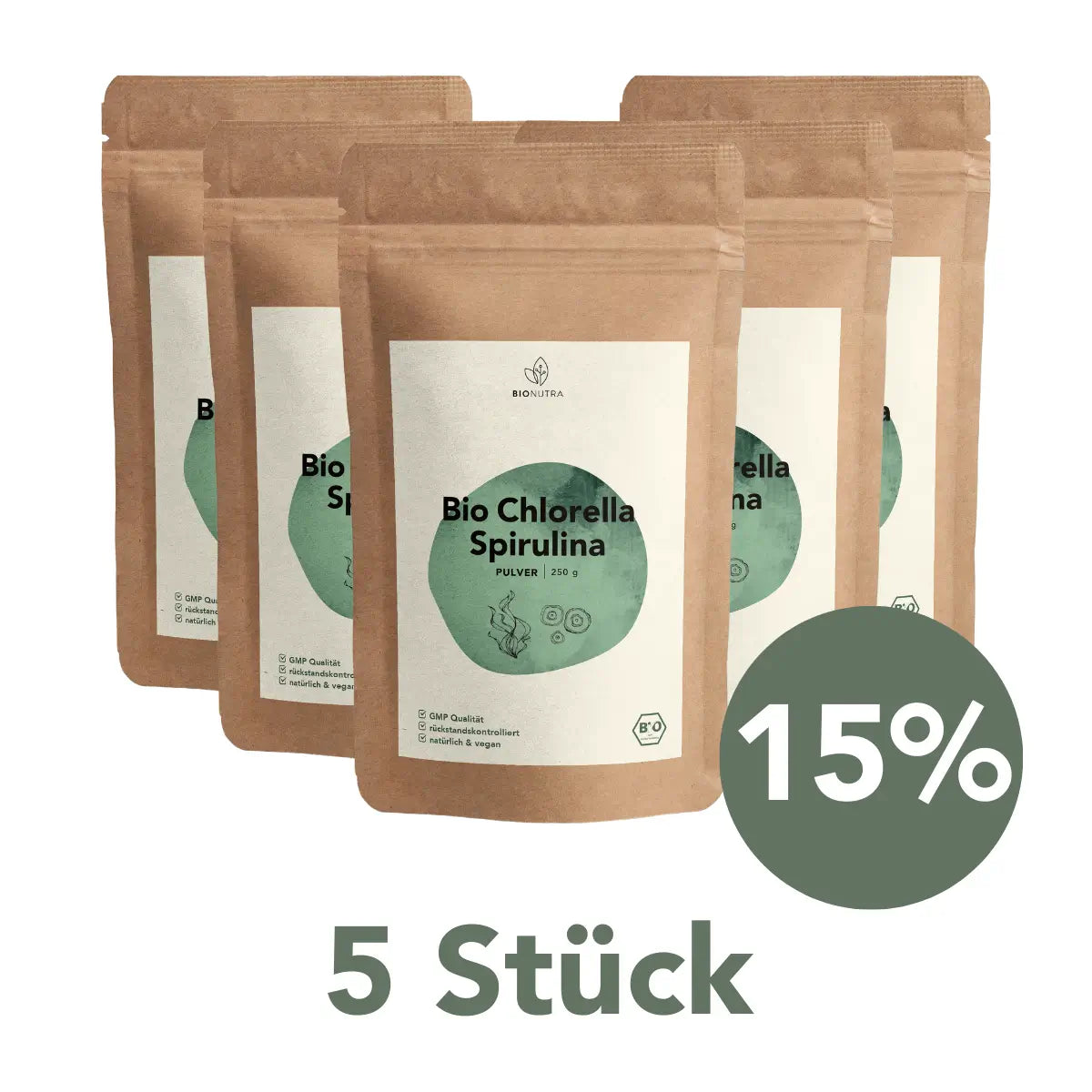 Organic chlorella spirulina powder, membrane-broken 