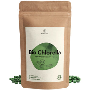 chlorella presslinge– 250 g veganes Algenpulver im umweltfreundlichen Beutel, ohne Zusatzstoffe