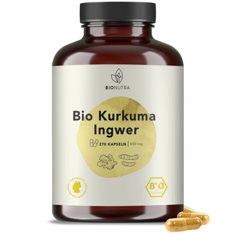 Bio Kurkuma Ingwer Komplex Kapseln, mit Pfeffer & Chili