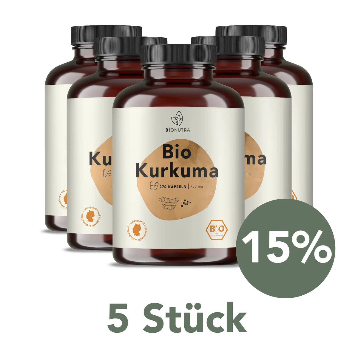 Organic turmeric capsules with black pepper 