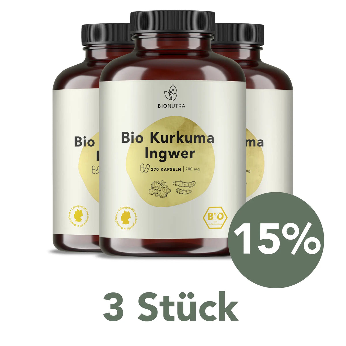 Bio Kurkuma-Ingwer-Kapseln – Mit Pfeffer & Chili