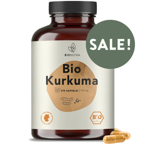 Bio Kurkuma-Kapseln mit schwarzem Pfeffer