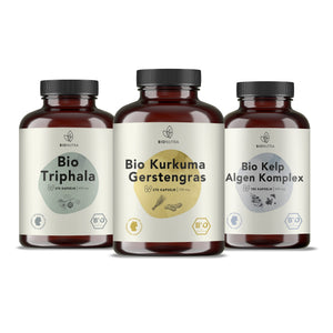 Bionutra Schönheit Kur enthält Bio Kurkuma Gerstengras Kapsel, Bio Triphala Kapseln, Bio Kelp Jod Algen Komplex Kapseln