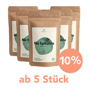 Sparangebot Spirulina Pulver – 5er-Pack mit 10 % Rabatt ab 5 Stück, je 250 g Beutel