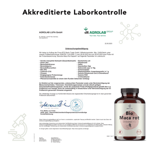 Bionutra bio Maca rot kapseln 750mg labortest