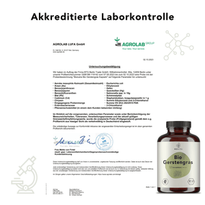 Bionutra bio gerstengras kapseln 500mg labortest