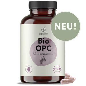 Bio OPC Kapseln – 180 Stück in brauner PET-Dose, 500 mg pro Kapsel, hochdosiert