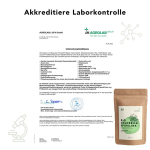 bionutra bio chlorella spirulina presslinge 250g labortest